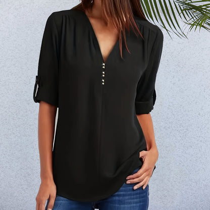 Estrella™| V-neck rhinestone casual