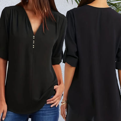 Estrella™| V-neck rhinestone casual